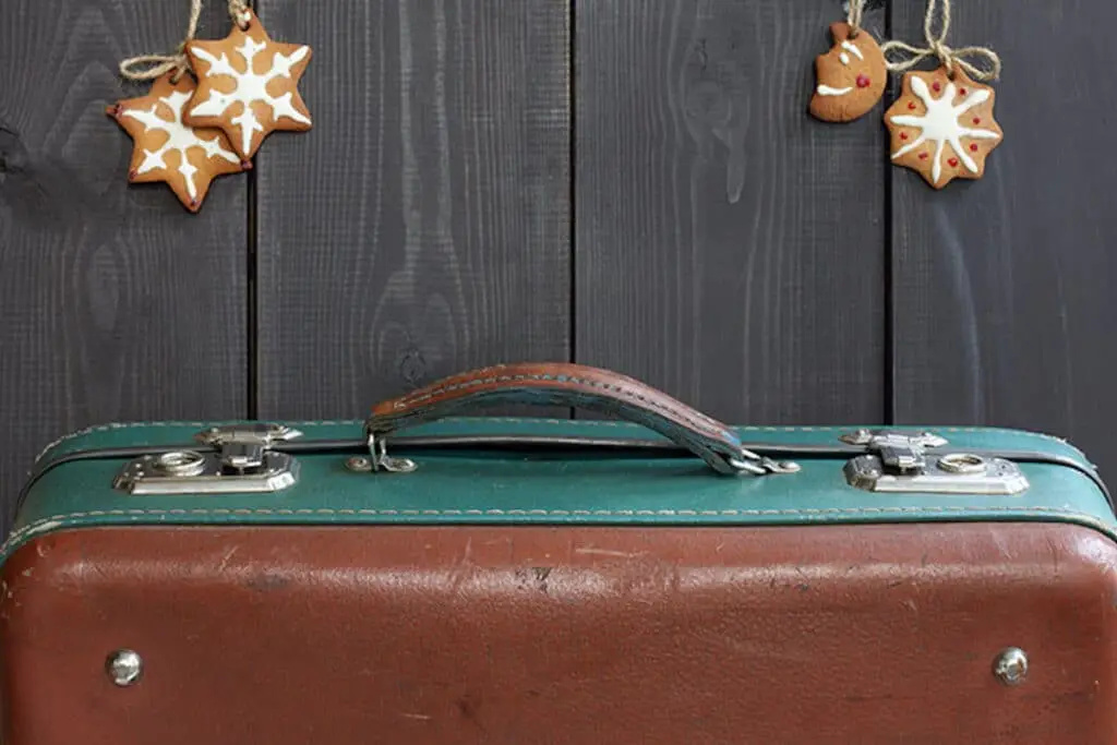 A suitcase packed for vacation